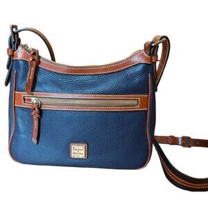 Dooney & Bourke Pebbled Leather Crossbody Purse Piper Midnight Blue VGC